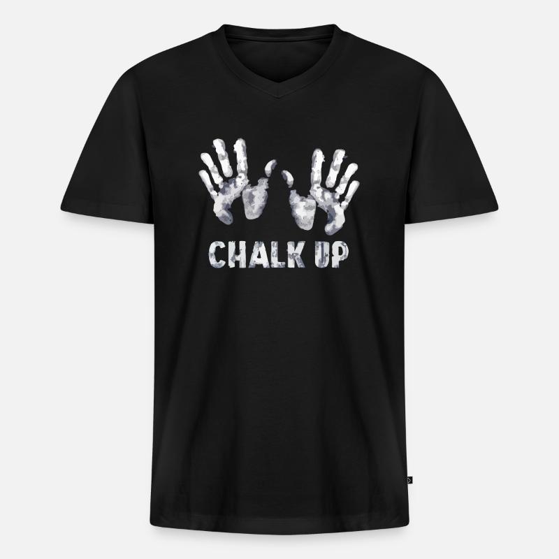 Bouldern Climbing Klettern - Männer Premium Bio T-Shirt mit V-Ausschnitt - Schwarz
