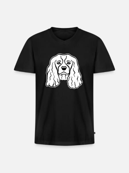 Cavalier King Charles - Männer Premium Bio T-Shirt mit V-Ausschnitt - Schwarz
