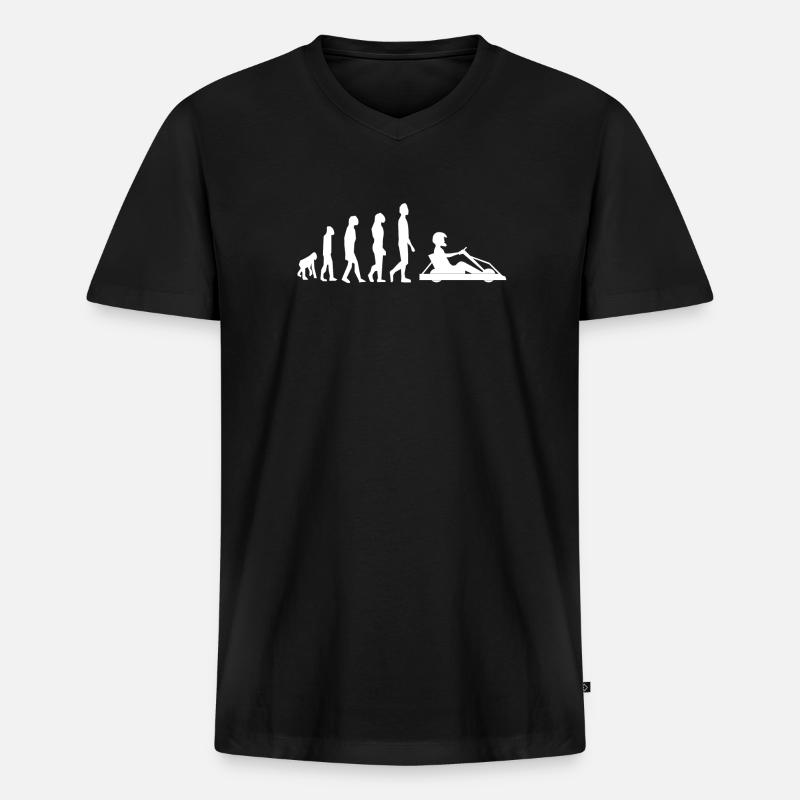 Go Kart Evolution - Männer Premium Bio T-Shirt mit V-Ausschnitt - Schwarz