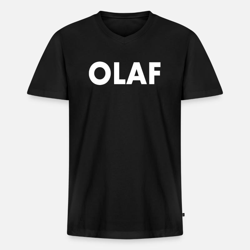Olaf - Männer Premium Bio T-Shirt mit V-Ausschnitt - Schwarz