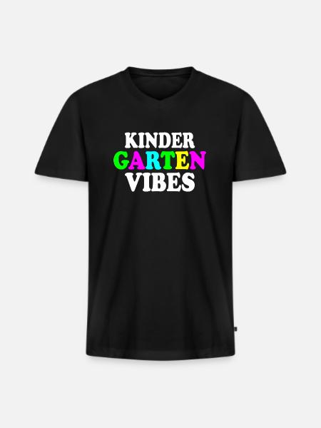 kindergarten vibes - Men's Premium Organic T-shirt with V-neck - black