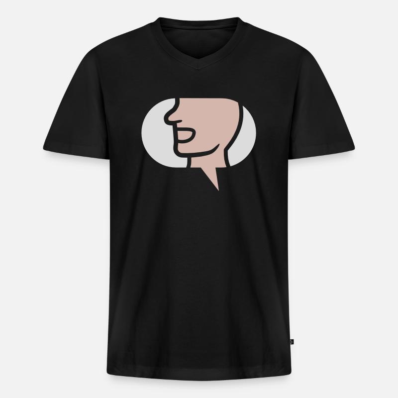 Chat Simple Symbol Speech Bubble - Men's Premium Organic T-shirt with V-neck - black