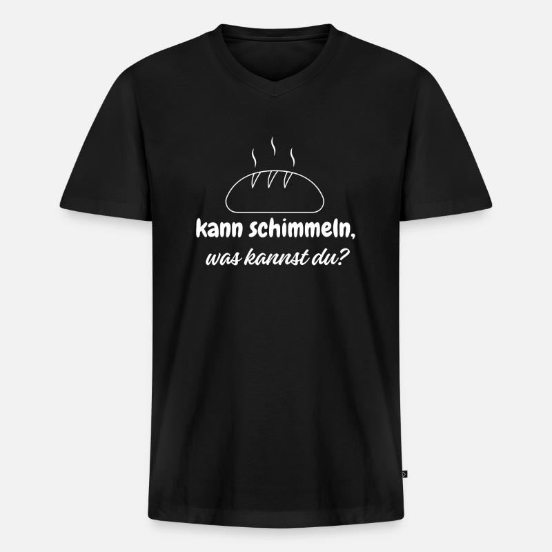 Brot 2 - Männer Premium Bio T-Shirt mit V-Ausschnitt - Schwarz