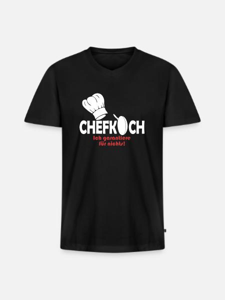 Chef - T-shirt encolure en V Premium bio Homme - noir