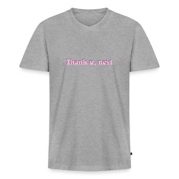 Frase Merci, prochaine rose - T-shirt encolure en V Premium bio Homme - gris chiné - Devant