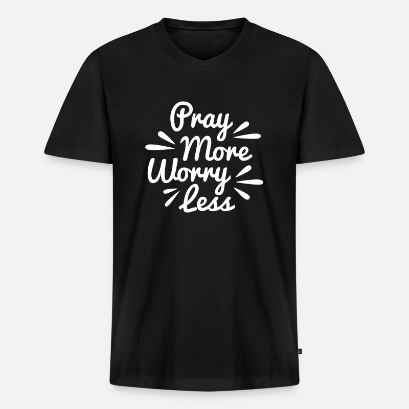 Christliche Sprüche - Männer Premium Bio T-Shirt mit V-Ausschnitt - Schwarz