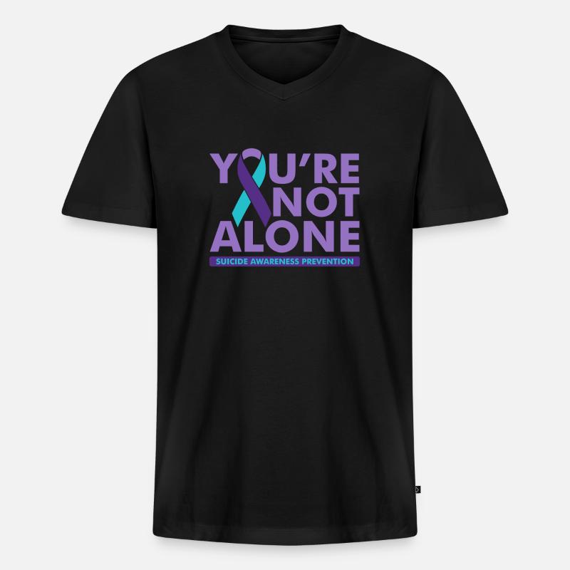 Suizid-Bewusstseinsprävention - Männer Premium Bio T-Shirt mit V-Ausschnitt - Schwarz