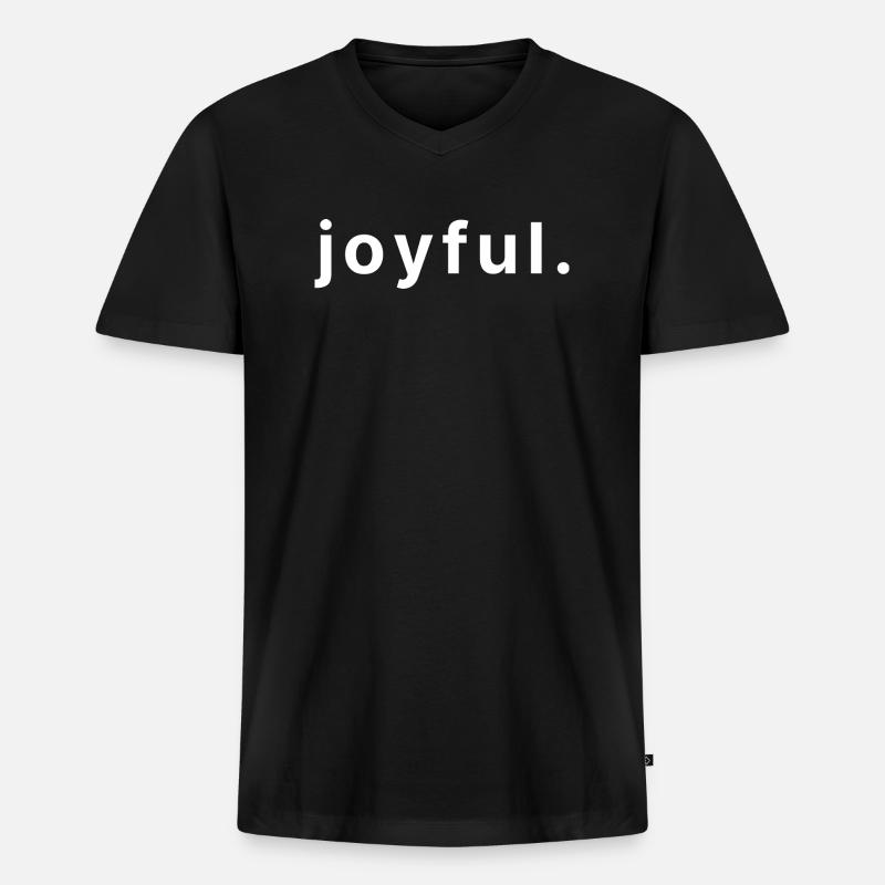 joyful. - Männer Premium Bio T-Shirt mit V-Ausschnitt - Schwarz