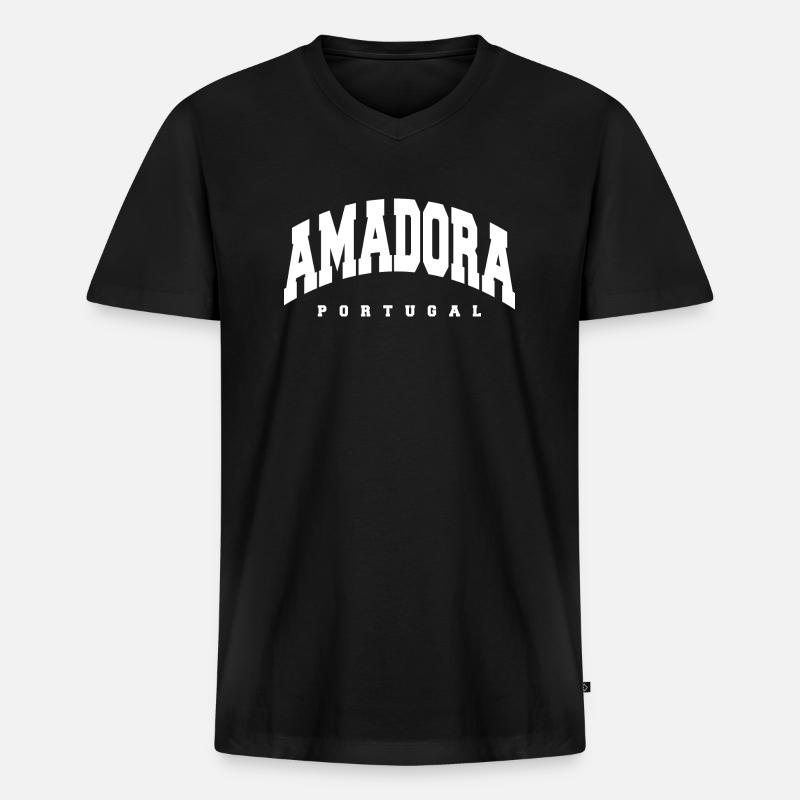 Amadora - Männer Premium Bio T-Shirt mit V-Ausschnitt - Schwarz