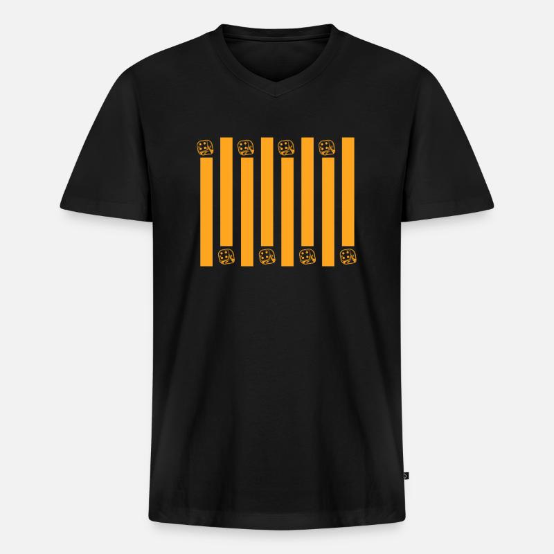 boardgame chess backgammon game night - Männer Premium Bio T-Shirt mit V-Ausschnitt - Schwarz