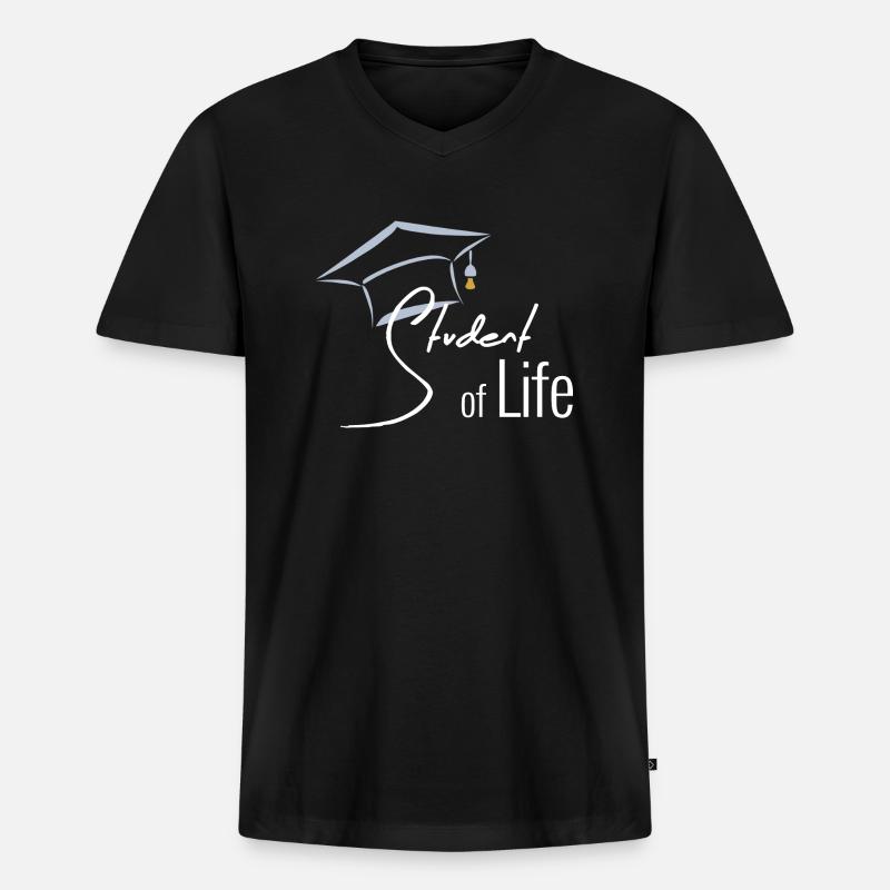STUDENT - Männer Premium Bio T-Shirt mit V-Ausschnitt - Schwarz