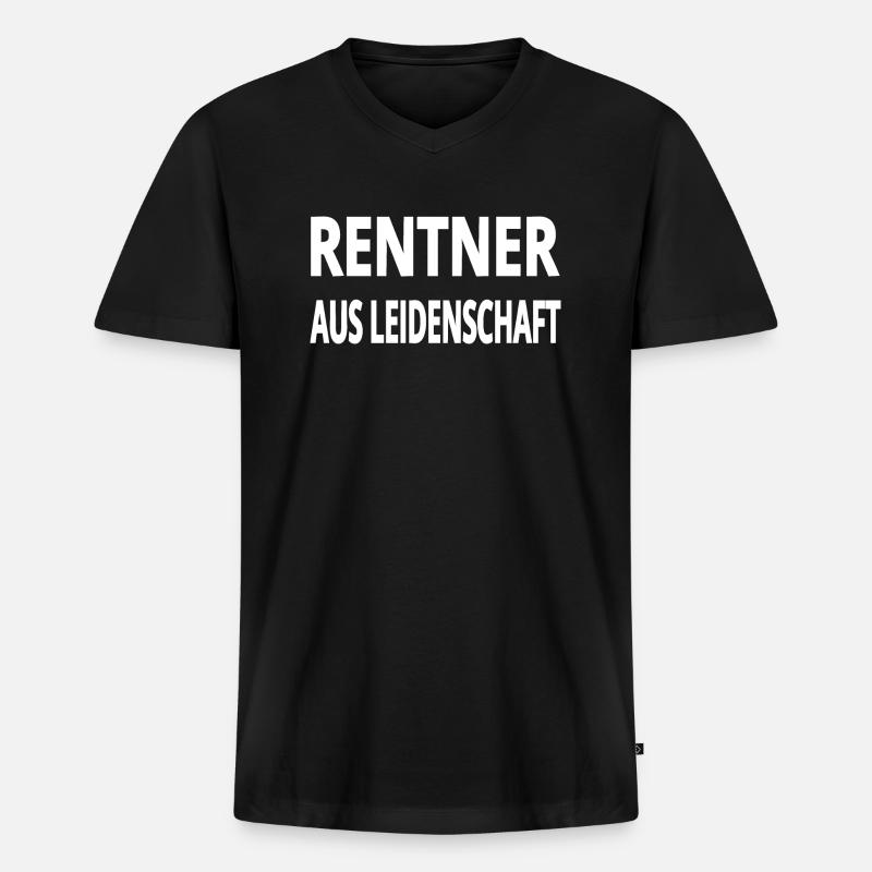 Rentner - Männer Premium Bio T-Shirt mit V-Ausschnitt - Schwarz