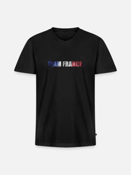 team france - Men's Premium Organic T-shirt with V-neck - black