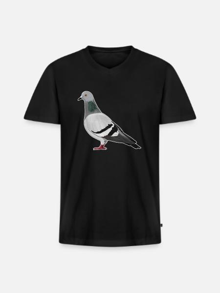 Due fugl tegning ornitolog fuglevenner - Premium økologisk T-shirt med V-hals til mænd - sort