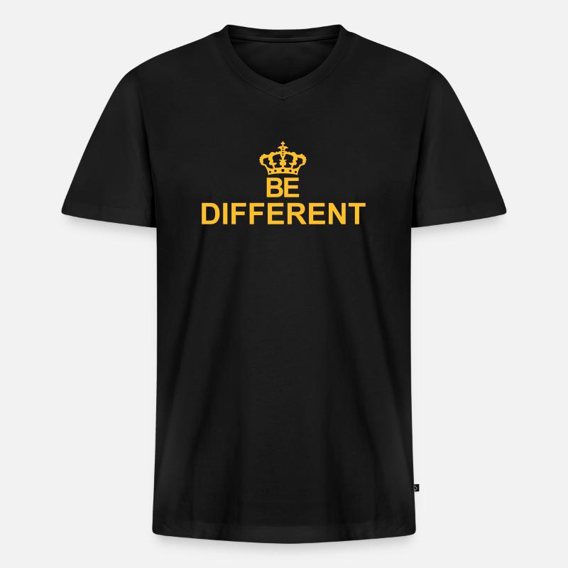 Be different Logo Design - Männer Premium Bio T-Shirt mit V-Ausschnitt - Schwarz