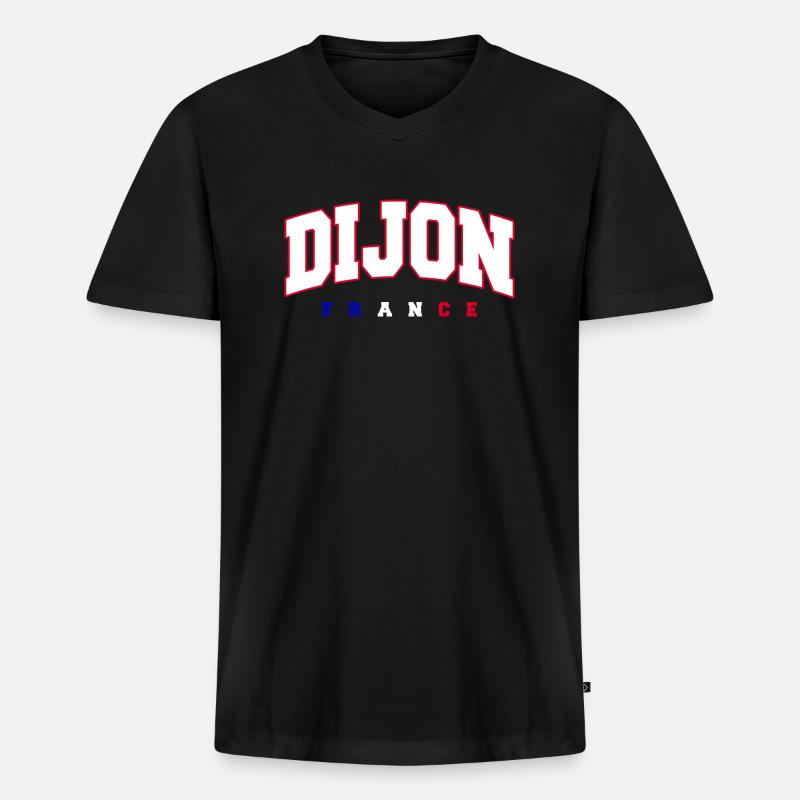 Dijon - Männer Premium Bio T-Shirt mit V-Ausschnitt - Schwarz