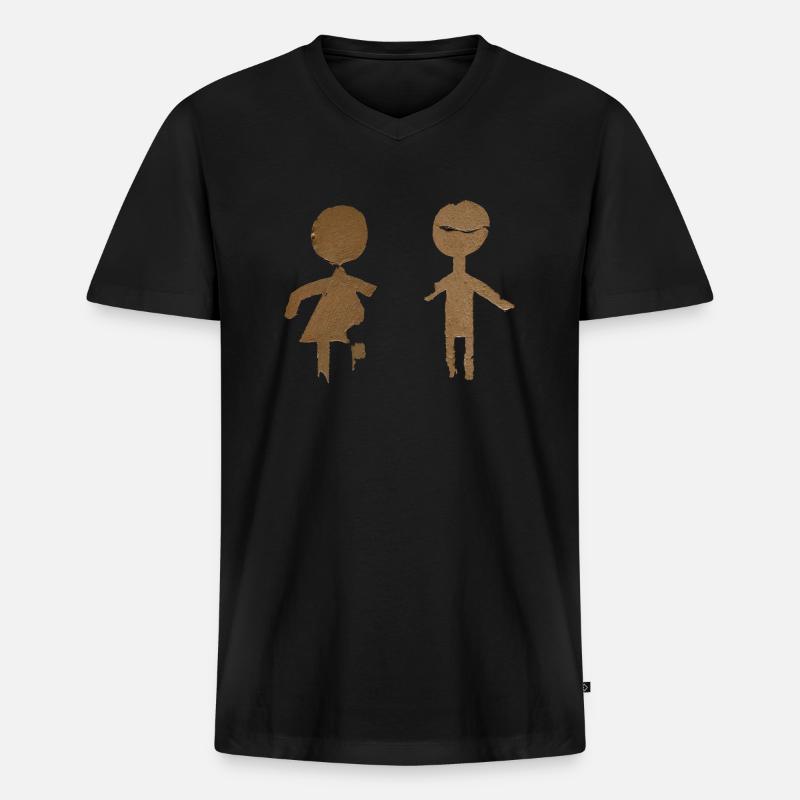 Himpelchen und Pimpelchen - Männer Premium Bio T-Shirt mit V-Ausschnitt - Schwarz