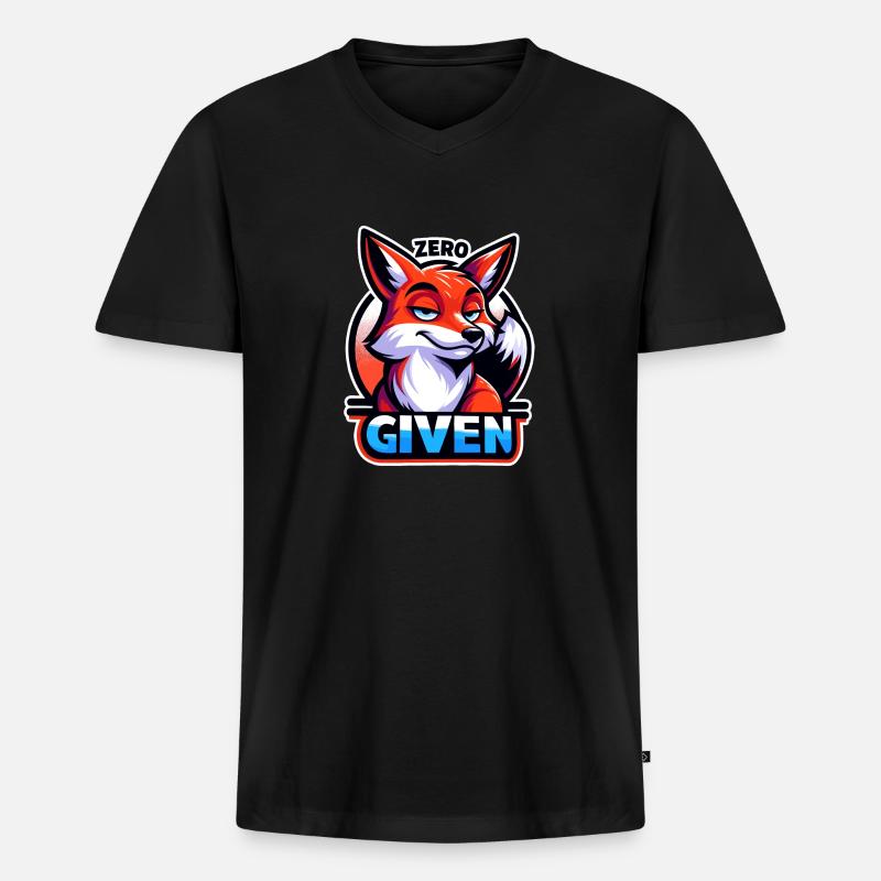 Zero Given - Fox Illustration - Men's Premium Organic T-shirt with V-neck - black