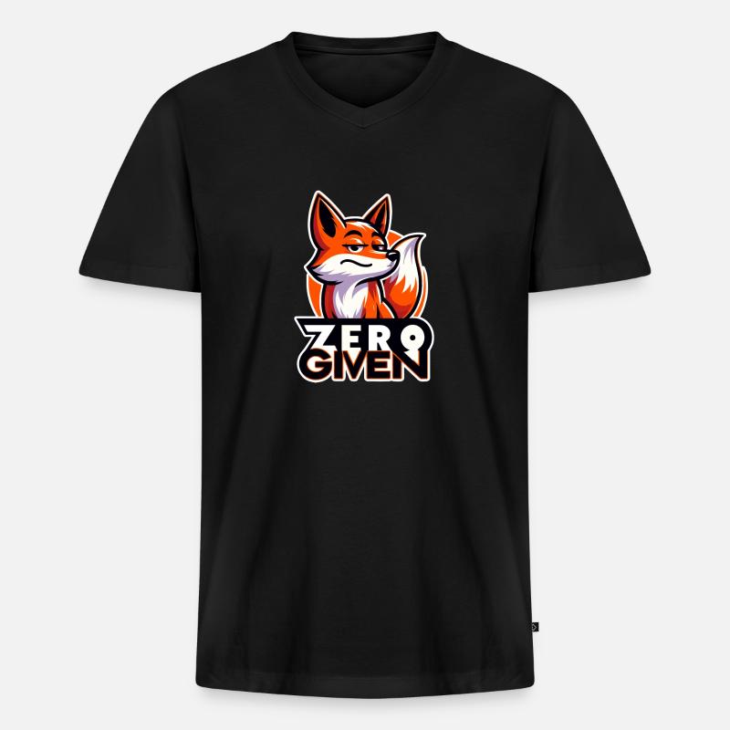 Zero Given - Fuchs Illustration - Männer Premium Bio T-Shirt mit V-Ausschnitt - Schwarz