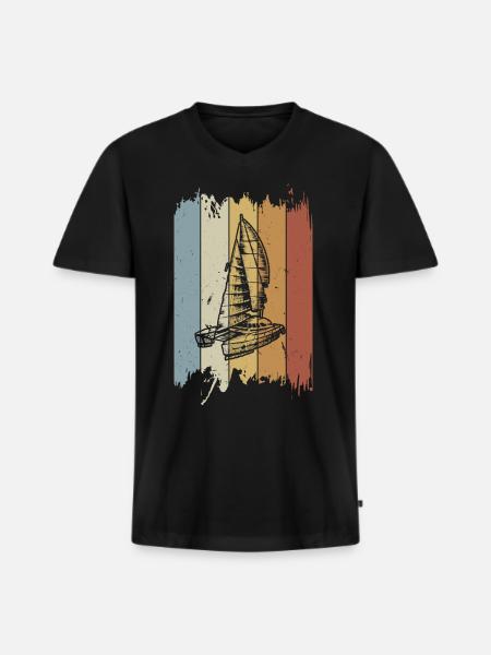 Katamaran - Männer Premium Bio T-Shirt mit V-Ausschnitt - Schwarz