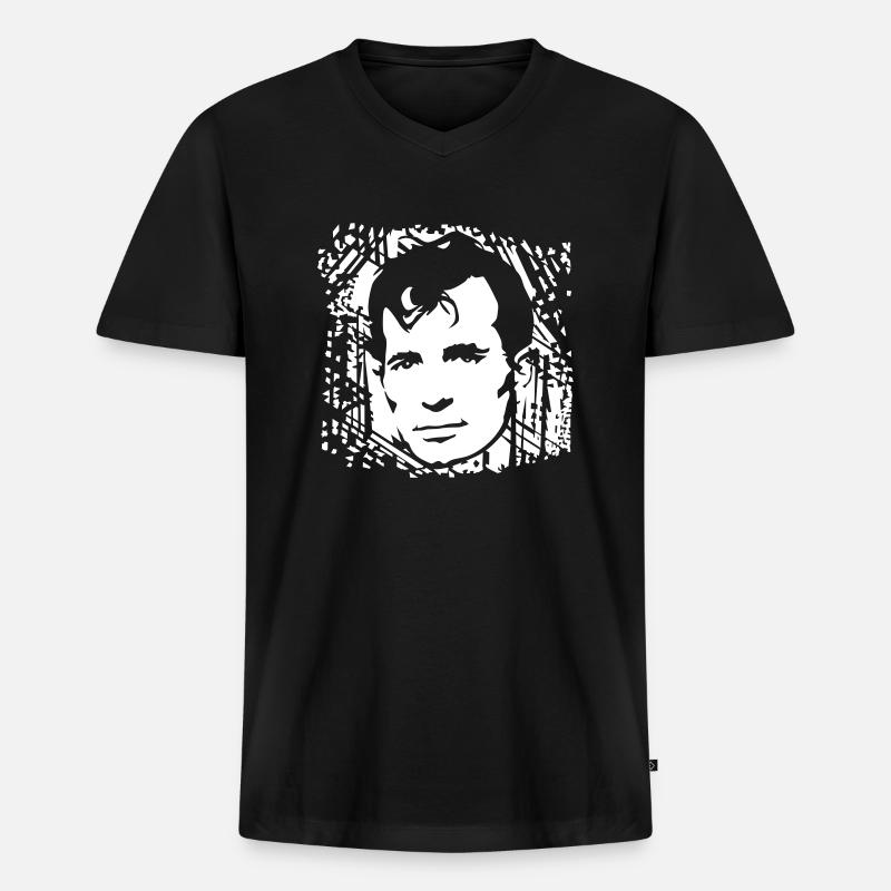 Jack Kerouac - Männer Premium Bio T-Shirt mit V-Ausschnitt - Schwarz