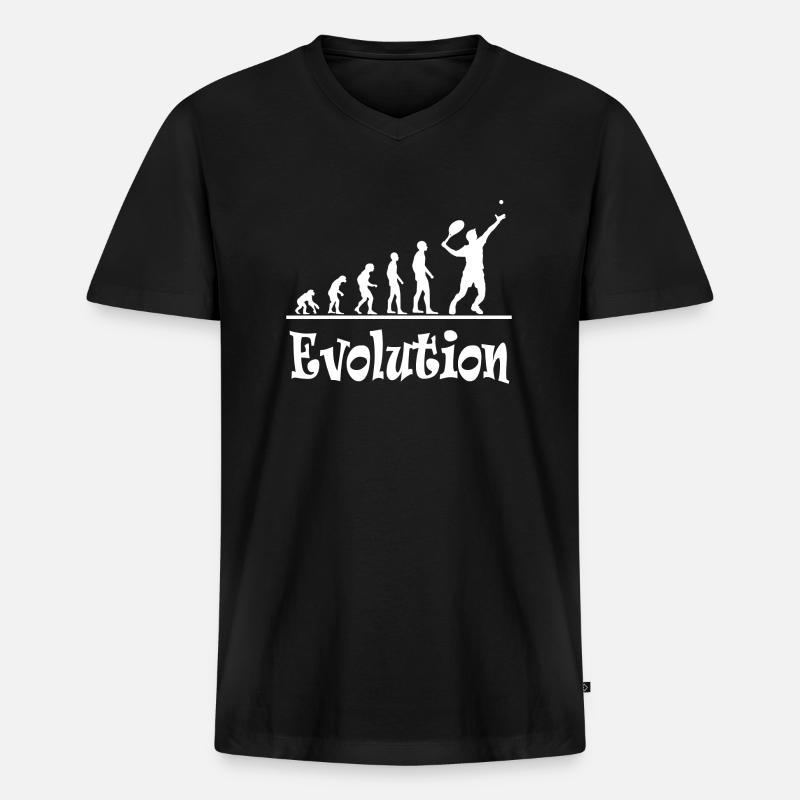 Evolution tennis - Männer Premium Bio T-Shirt mit V-Ausschnitt - Schwarz