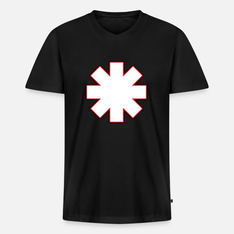 Sternchen rhcp Weiß - Männer Premium Bio T-Shirt mit V-Ausschnitt - Schwarz