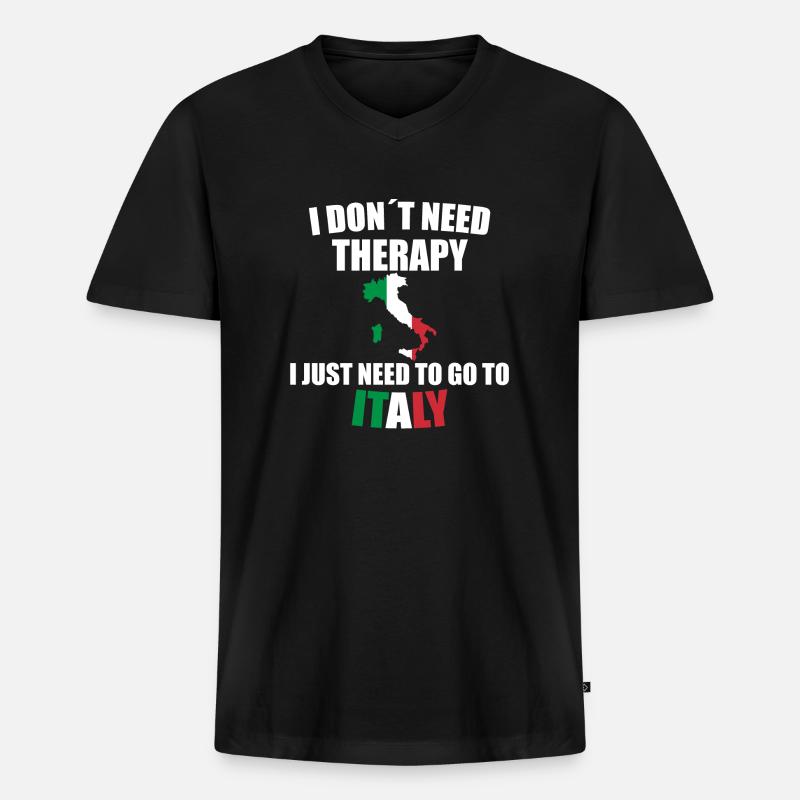 Italien - Männer Premium Bio T-Shirt mit V-Ausschnitt - Schwarz