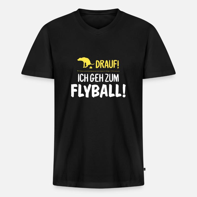 Lustiger Spruch Hunde Flyball Geschenk - Männer Premium Bio T-Shirt mit V-Ausschnitt - Schwarz