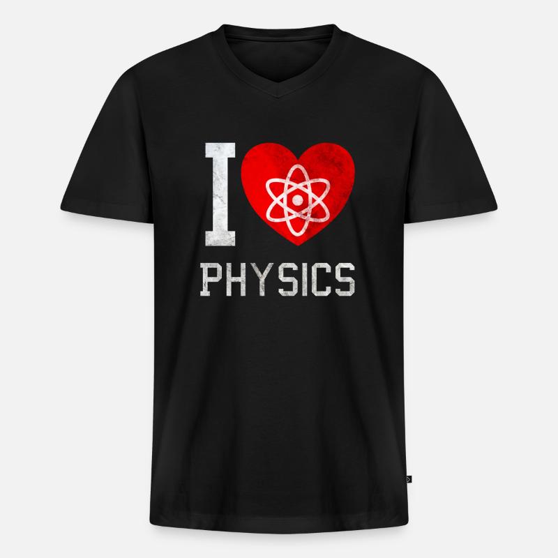 I love physiks - Männer Premium Bio T-Shirt mit V-Ausschnitt - Schwarz