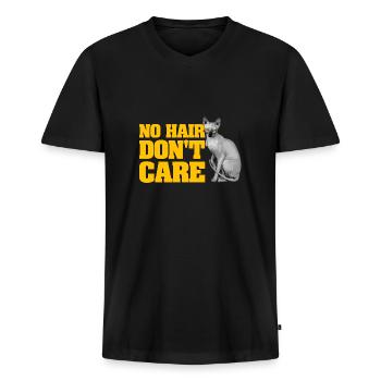 Funny Sphynx Hairless Cats Sphinx Gift - Men's Premium Organic T-shirt with V-neck - black - Front - Nico (187cm)