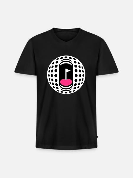 Golfball-Süchtigen - Männer Premium Bio T-Shirt mit V-Ausschnitt - Schwarz