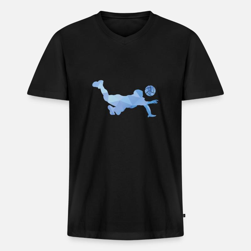 Volleyball Silhouette Dive Geschenk - Männer Premium Bio T-Shirt mit V-Ausschnitt - Schwarz