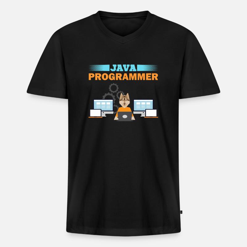 Java Programmer - Men's Premium Organic T-shirt with V-neck - black