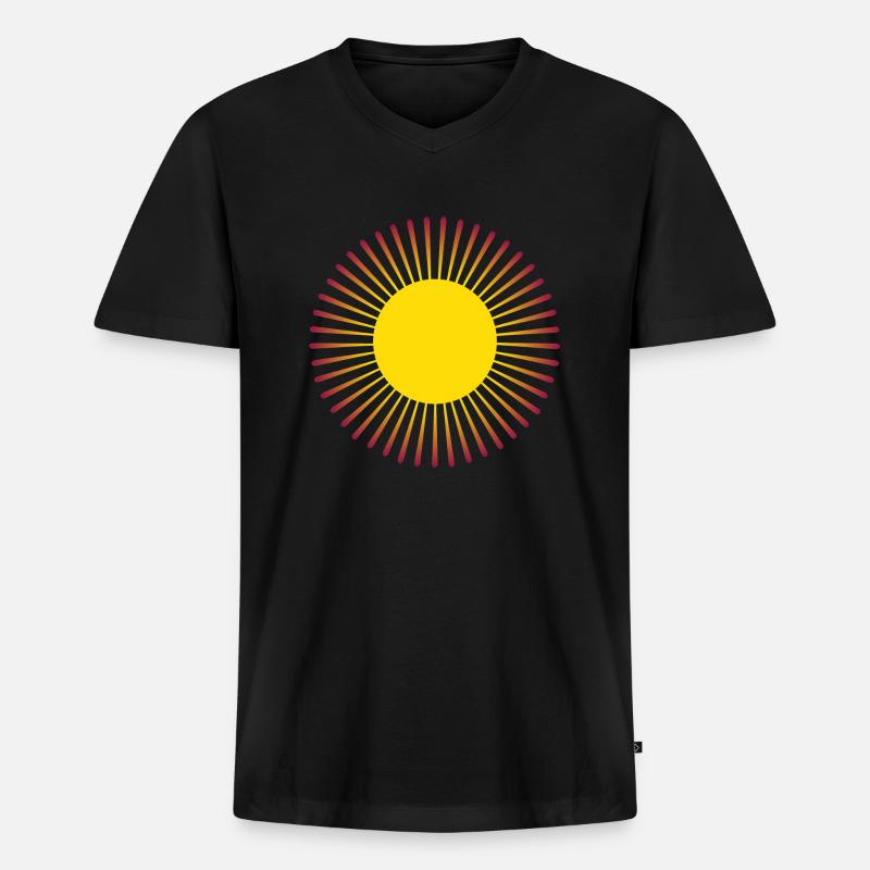 strahlende Sonne - Männer Premium Bio T-Shirt mit V-Ausschnitt - Schwarz