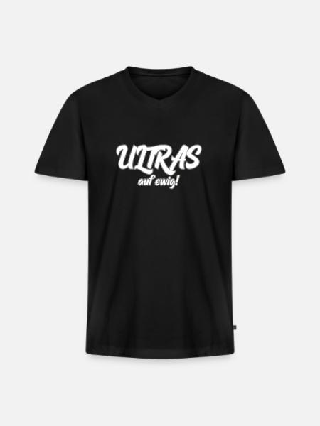 Ultras auf ewig - Männer Premium Bio T-Shirt mit V-Ausschnitt - Schwarz