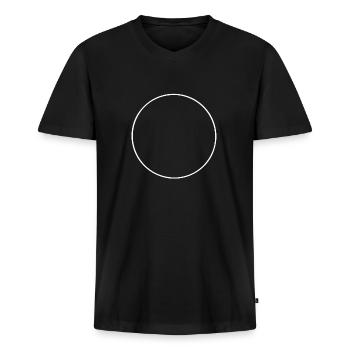 Kreis - Männer Premium Bio T-Shirt mit V-Ausschnitt - Schwarz - Vorne - Nico (187cm)