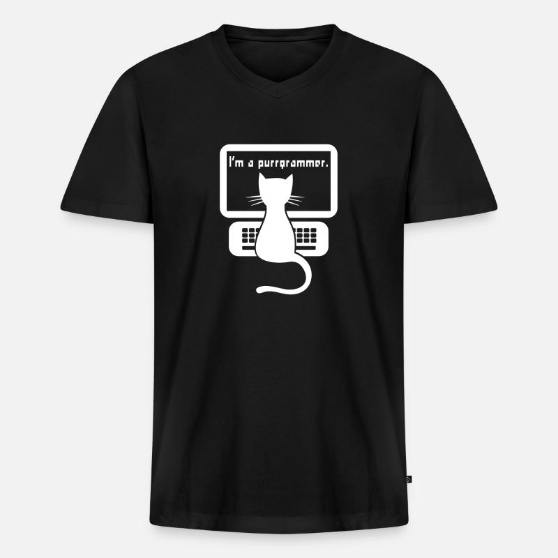I`ma programmer cat gift - Men's Premium Organic T-shirt with V-neck - black
