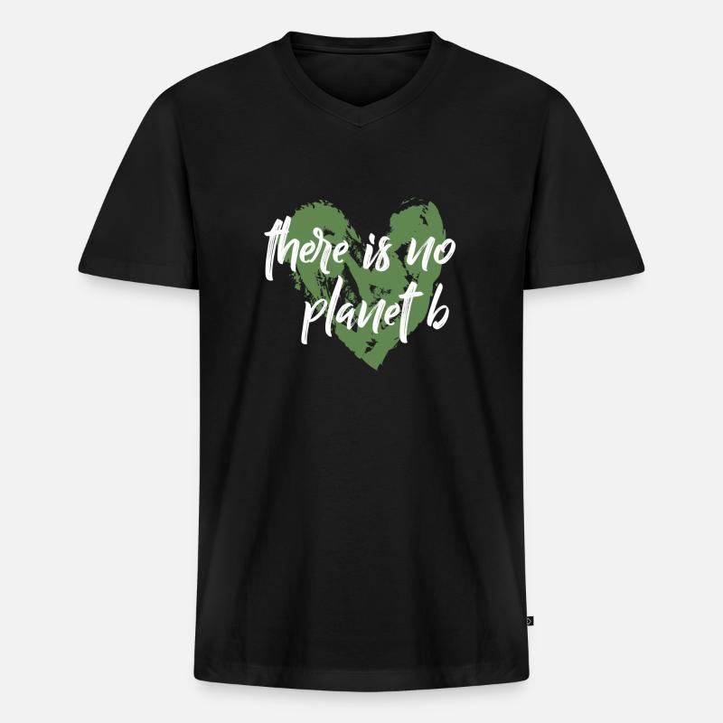 planet b - Männer Premium Bio T-Shirt mit V-Ausschnitt - Schwarz