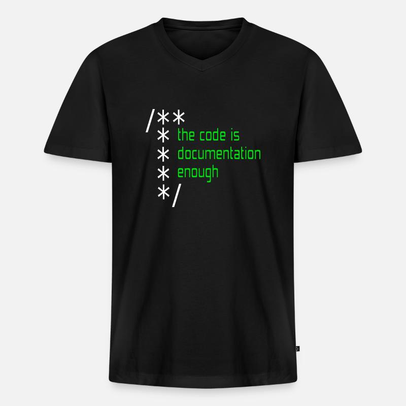Programmierung - Männer Premium Bio T-Shirt mit V-Ausschnitt - Schwarz