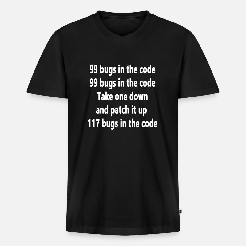 99 bugs in the code - Men's Premium Organic T-shirt with V-neck - black