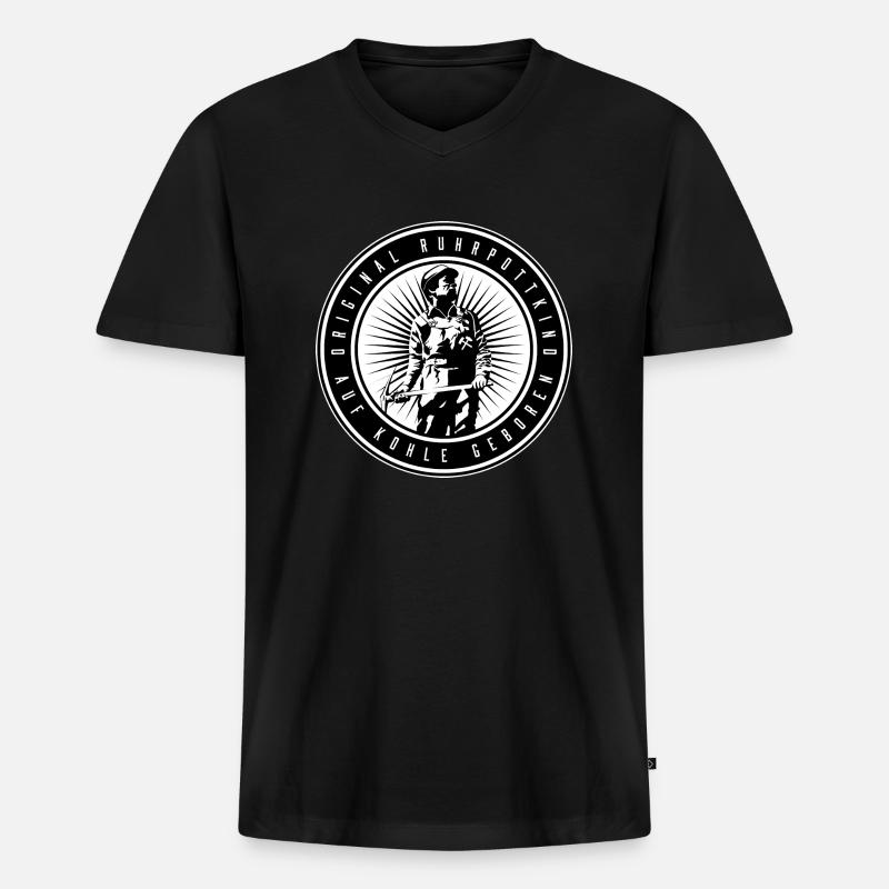 Ruhrpott Ruhrpottkind - Männer Premium Bio T-Shirt mit V-Ausschnitt - Schwarz