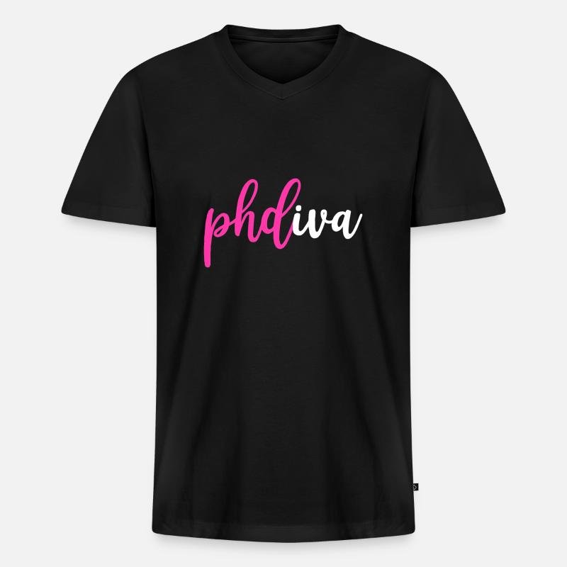 Phd diva Abschluss Geschenk - Männer Premium Bio T-Shirt mit V-Ausschnitt - Schwarz