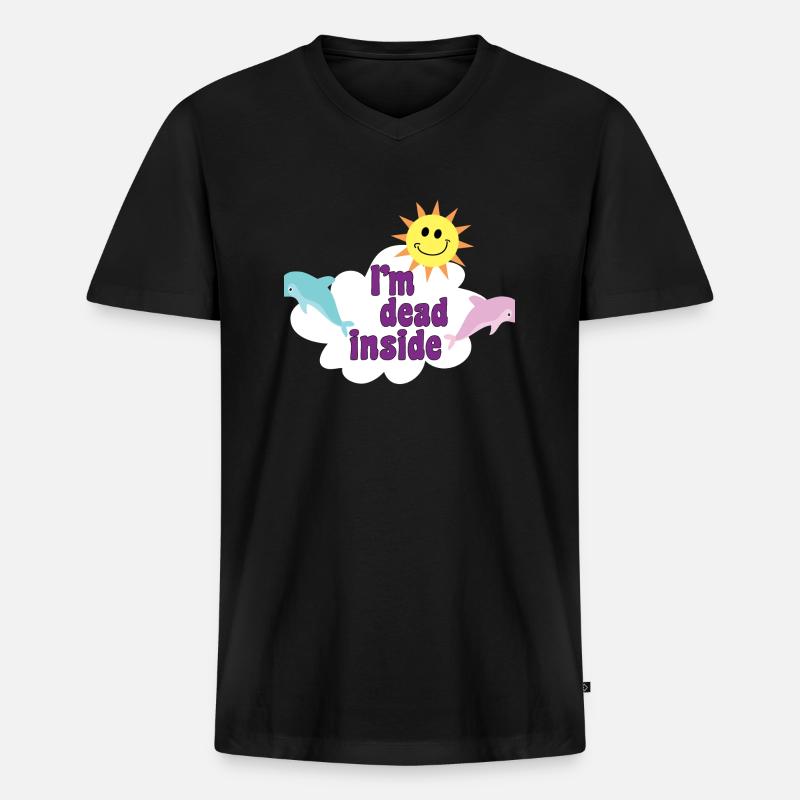 Ich bin innerlich tot - Männer Premium Bio T-Shirt mit V-Ausschnitt - Schwarz