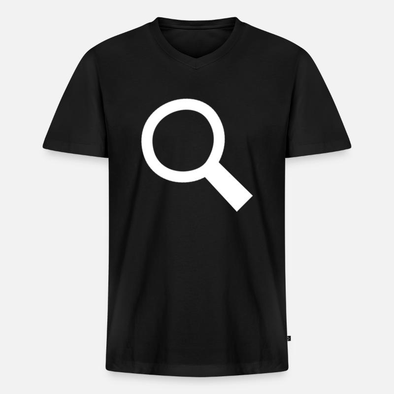 Suchen - Männer Premium Bio T-Shirt mit V-Ausschnitt - Schwarz
