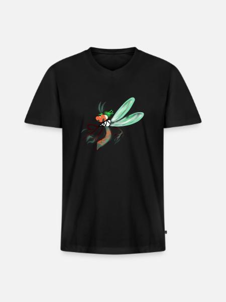 Moustique drôle - T-shirt encolure en V Premium bio Homme - noir