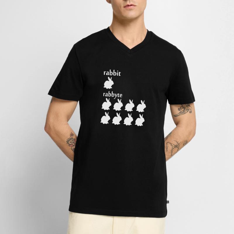 Programmierer Informatiker byte Rabbit Geschenk Männer Premium Bio T-Shirt mit V-Ausschnitt