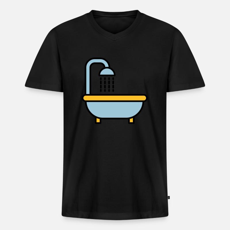 Badewanne - Männer Premium Bio T-Shirt mit V-Ausschnitt - Schwarz