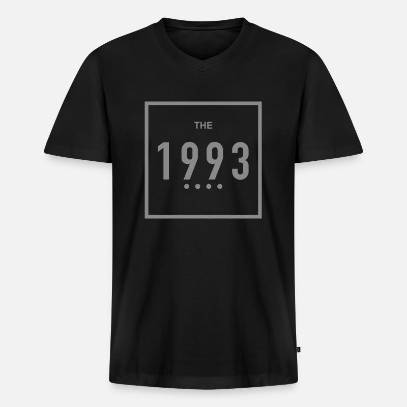 1993 - Männer Premium Bio T-Shirt mit V-Ausschnitt - Schwarz