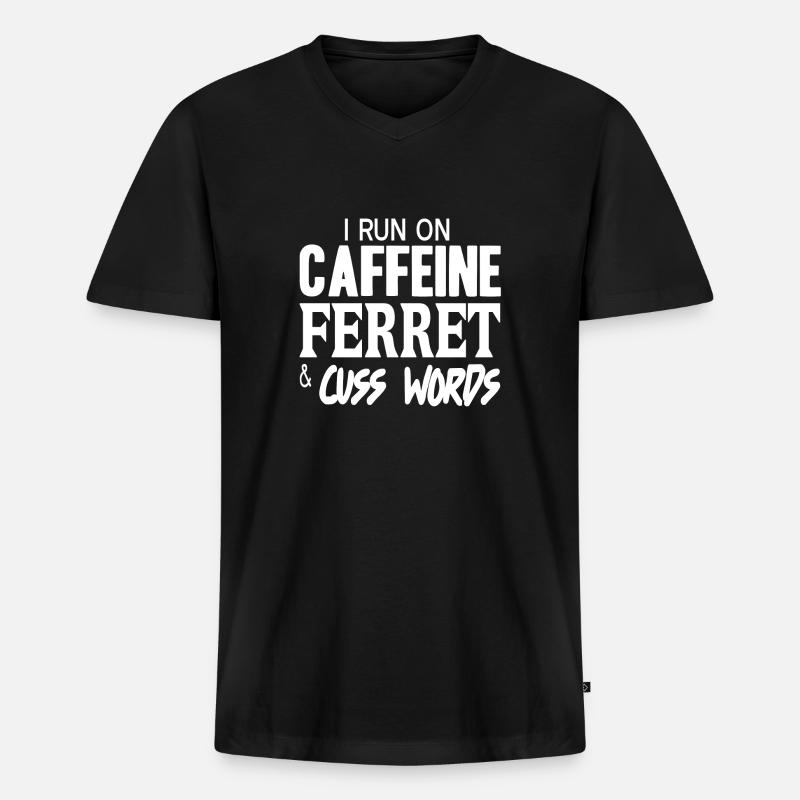 Frettchen - Männer Premium Bio T-Shirt mit V-Ausschnitt - Schwarz
